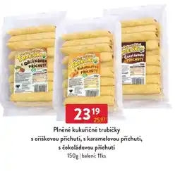 Qanto Plněné kukuřičné trubičky s oříškovou příchutí, s karamelovou příchutí, s čokoládovou příchutí nabídka