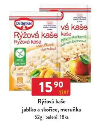 Qanto Dr.Oetker Rýžová kaše jablko a skořice, meruňka nabídka