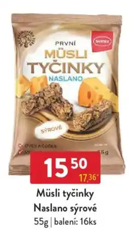 Qanto Müsli tyčinky Naslano sýrové nabídka