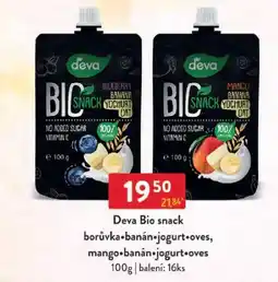 Qanto Deva Bio snack borůvka banán jogurt-oves, mango banán jogurt oves nabídka