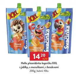 Qanto Hello přesnídávka kapsička XXL s jablky, s meruňkami, s broskvemi nabídka