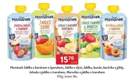 Qanto Hamánek Jablko s banánem a špenátem, Jablko s dýní, Jablko, banán, borůvka a jáhly, Jahoda a jablko s tvarohem nabídka