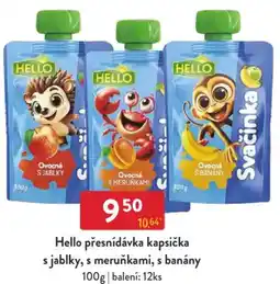 Qanto Hello přesnídávka kapsička s jablky, s meruňkami, s banány nabídka