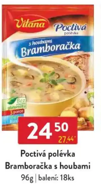 Qanto Vitana Poctivá polévka Bramboračka s houbami nabídka