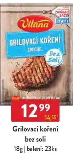 Qanto Vitana Grilovací koření bez soli nabídka