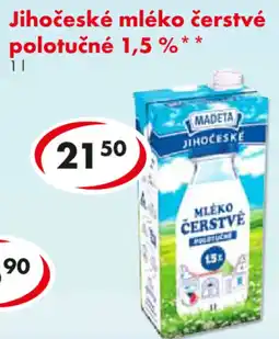 CBA Jihočeské mléko čerstvé polotučné 1,5 % nabídka
