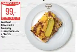 Globus Zapečené francouzské brambory s uzeným masem a okurkou nabídka
