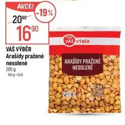 Globus VÁŠ VÝBĚR Arašídy pražené nesolené nabídka