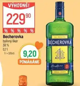 Globus Becherovka bylinný likér 38% nabídka