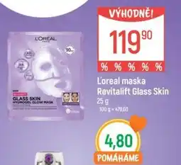 Globus L'oreal maska Revitalift Glass Skin nabídka