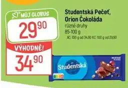 Globus Studentská Pečeť, Orion Čokoláda nabídka