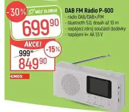 Globus DAB FM Rádio P-600 nabídka