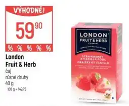 Globus London Fruit & Herb čaj nabídka
