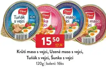 Qanto Viva Krůtí maso s vejci, Uzené maso s vejci, Tuňák s vejci, Šunka s vejci nabídka