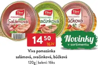 Qanto Viva pomazánka salámová, svačinková, bůčková nabídka