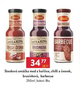 Qanto Vitana Steaková omáčka med a hořčice, chilli a česnek, brusinková, barbecue nabídka