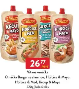 Qanto Vitana omáčka Omáčka Burger se slaninou, Hořčice & Mayo, Hořčice & Med, Kečup & Mayo nabídka
