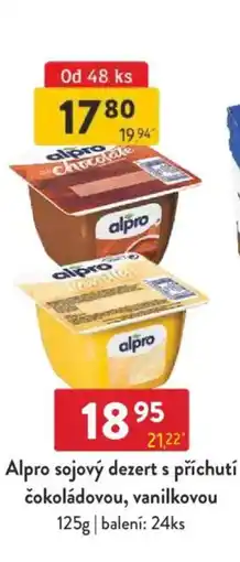 Qanto Alpro sojový dezert s příchutí čokoládovou, vanilkovou nabídka