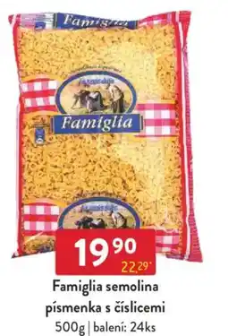 Qanto Famiglia semolina písmenka s číslicemi nabídka