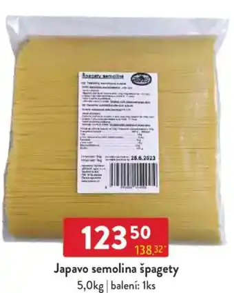 Qanto Japavo semolina špagety nabídka