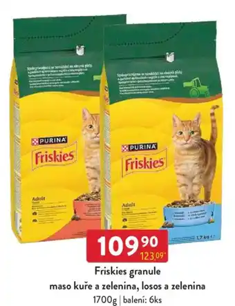 Qanto Friskies granule maso kuře a zelenina, losos a zelenina nabídka