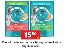 Qanto Purina One Indoor Formula tuňák,Sterilised krůta nabídka
