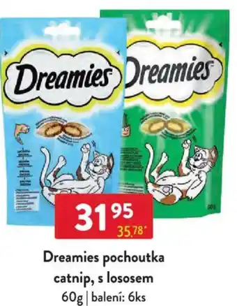 Qanto Dreamies pochoutka catnip, s lososem nabídka
