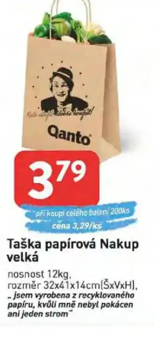 Qanto Taška papírová Nakup velká nabídka