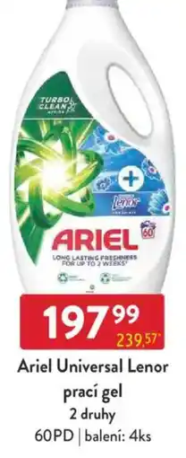 Qanto Ariel Universal Lenor prací gel 2 druhy 60PD nabídka