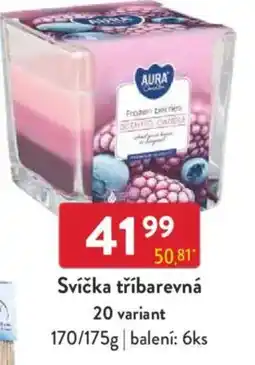 Qanto Svíčka tříbarevná 20 variant nabídka