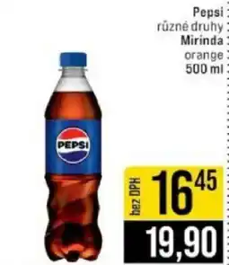 Jip Pepsi různé druhy Mirinda orange nabídka