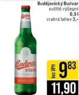 Jip Budějovický Budvar světlé výčepní nabídka