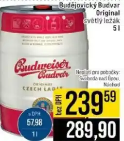Jip Budějovický Budvar Original světlý ležák nabídka