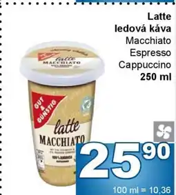Jip Latte ledová káva nabídka