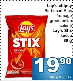 Jip Lay's Stix kečup nabídka