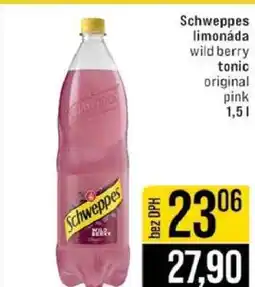 Jip Schweppes limonáda nabídka