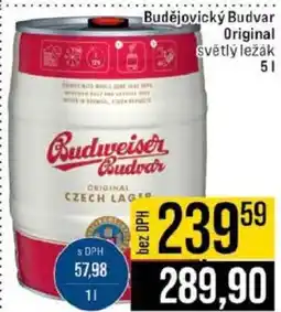 Jip Budějovický Budvar Original světlý ležák 5 l nabídka