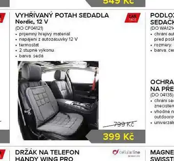Auto Kelly Vyhřívaný potah sedadla nordic, 12v nabídka
