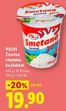 Lidl PILOS Čerstvá smetana ke šlehání nabídka