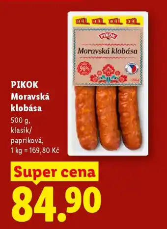 Lidl PIKOK Moravská klobása nabídka