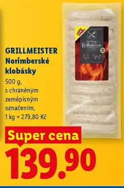 Lidl GRILLMEISTER Norimberské klobásky nabídka