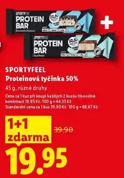 Lidl SPORTYFEEL Proteinová tyčinka 50% nabídka