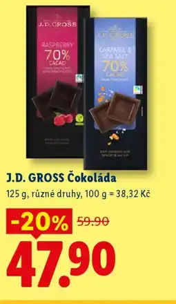 Lidl J.D. GROSS Čokoláda nabídka