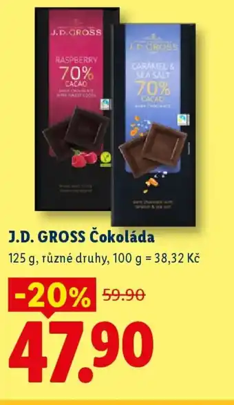 Lidl J.D. GROSS Čokoláda nabídka