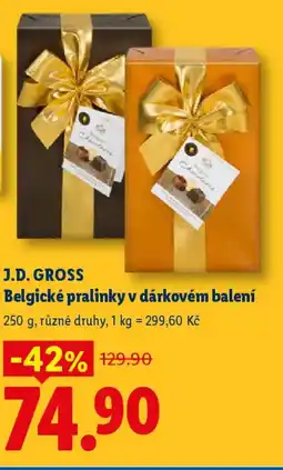 Lidl J.D. GROSS Belgické pralinky v dárkovém balení nabídka