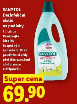Lidl SANYTOL Dezinfekční čistič na podlahy nabídka