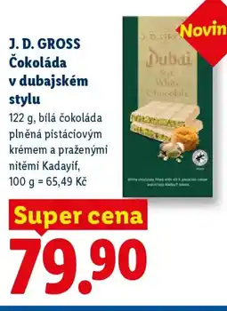 Lidl J. D. GROSS Čokoláda v dubajském stylu nabídka