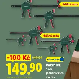 Lidl PARKSIDE Sada jednoručních svorek nabídka