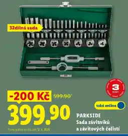 Lidl PARKSIDE Sada závitníků a závitových čelistí nabídka
