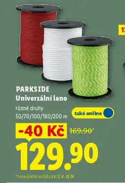 Lidl PARKSIDE Univerzální lano nabídka